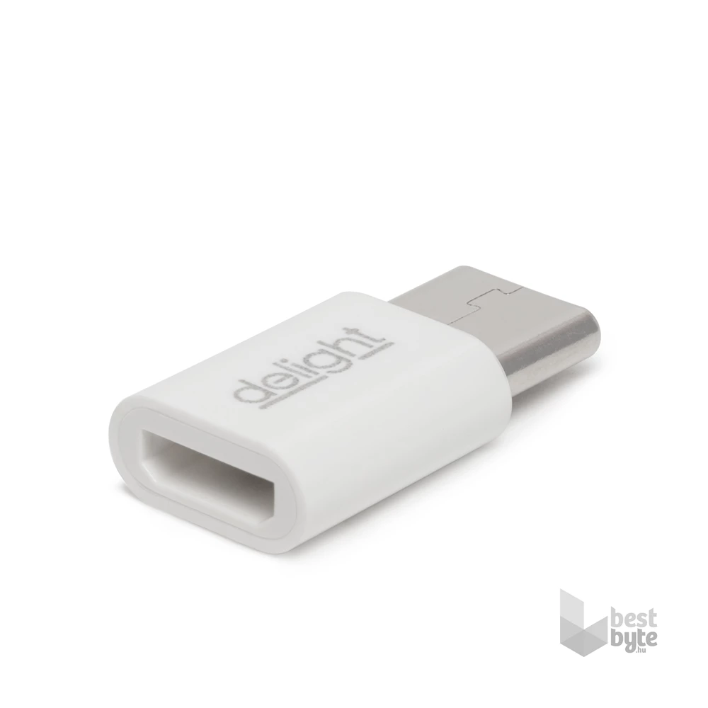 Delight 55448C MicroUSB USB Type-C fehér adapter