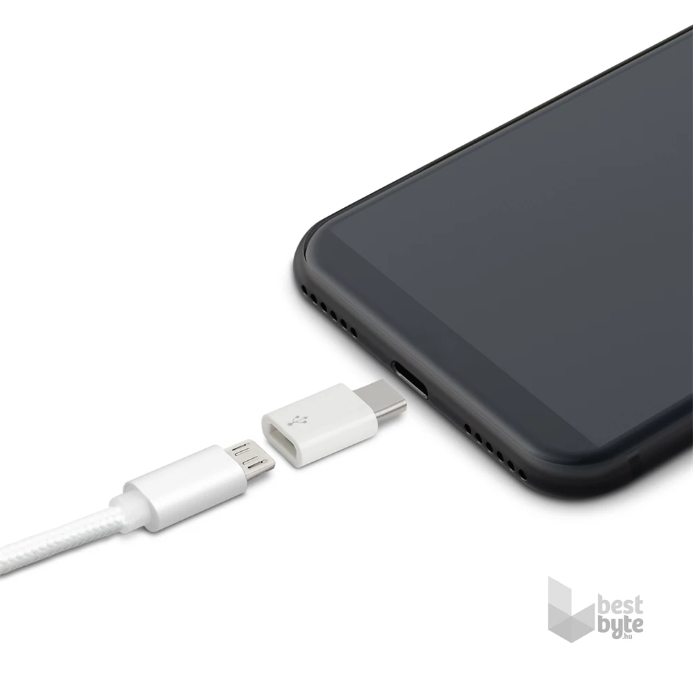 Delight 55448C MicroUSB USB Type-C fehér adapter