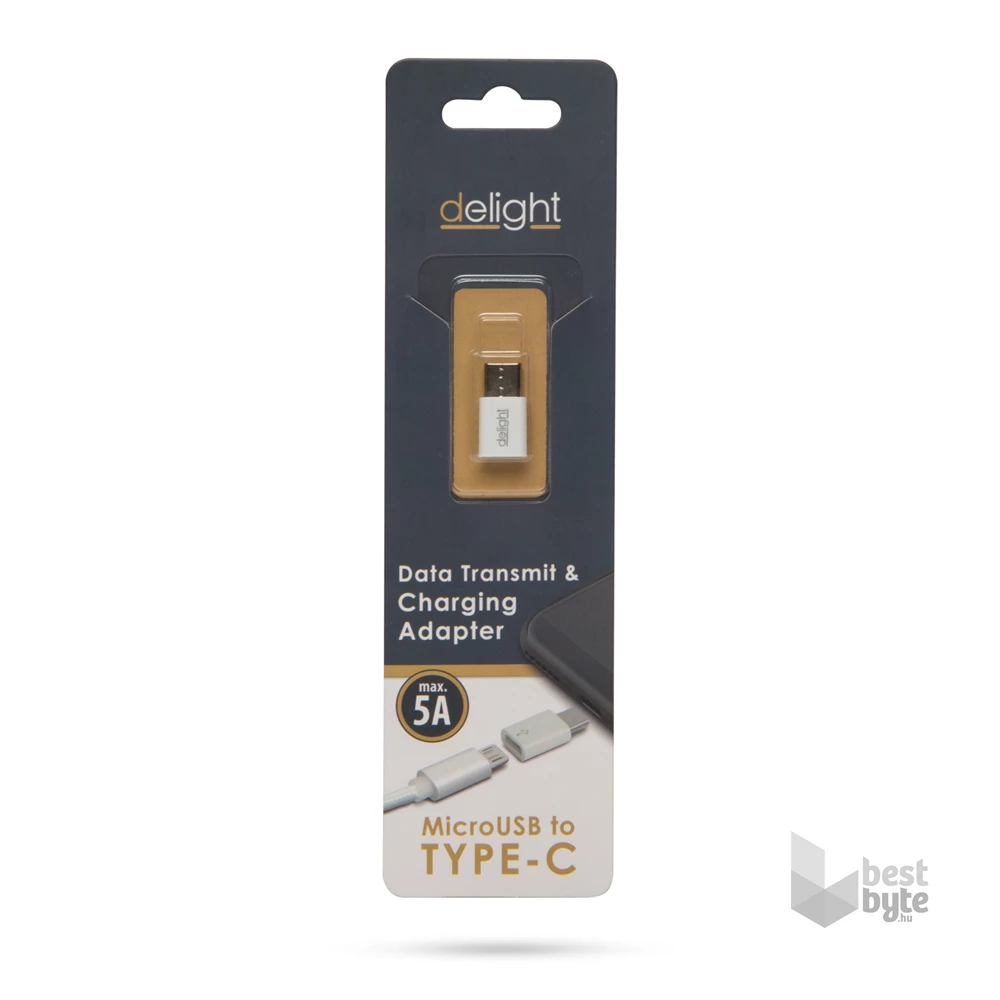 Delight 55448C MicroUSB USB Type-C fehér adapter