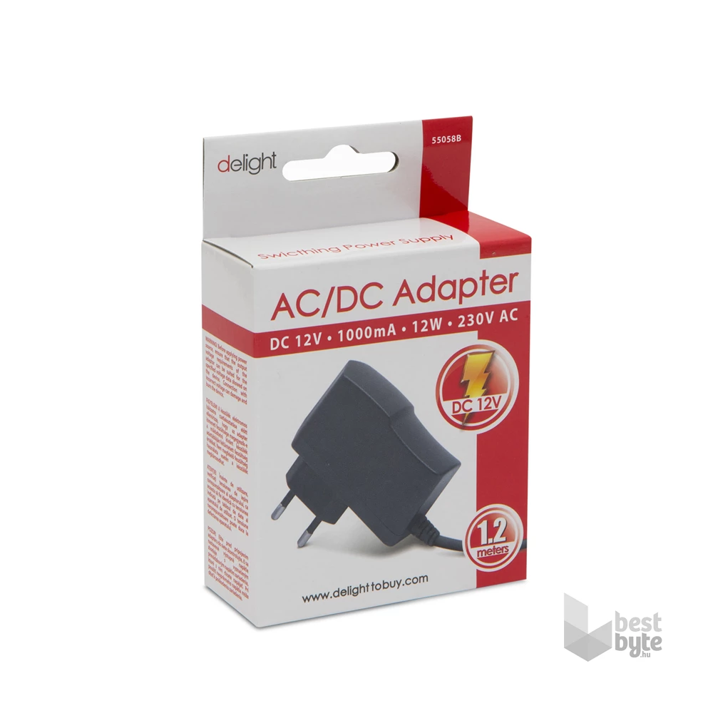 Delight DC 12V 1000mA Adapter