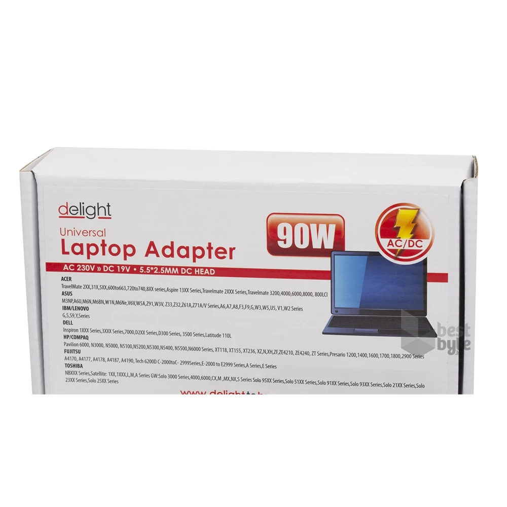 Delight Univerzális laptop/notebook töltő adapter tápkábellel