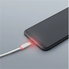 Delight LED fénnyel USB Type-C 1m fehér adatkábel
