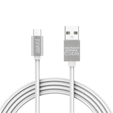 Delight LED fénnyel USB Type-C 1m fehér adatkábel