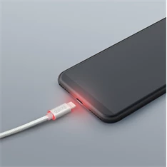 Delight LED fénnyel iPhone Lightning 1m fehér adatkábel