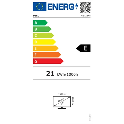 Dell 27" G2722HS FHD 165Hz IPS HDMI/DP fekete LCD gamer monitor