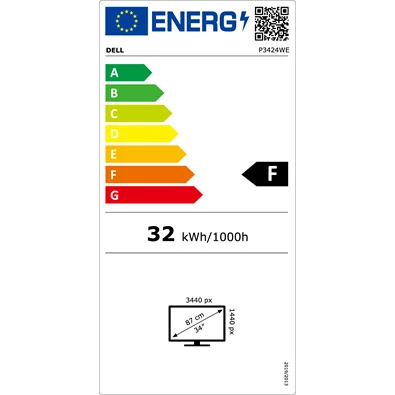 Dell 34" P3424WE WQHD IPS HDMI/DP/USB-C/RJ45 ívelt LED monitor