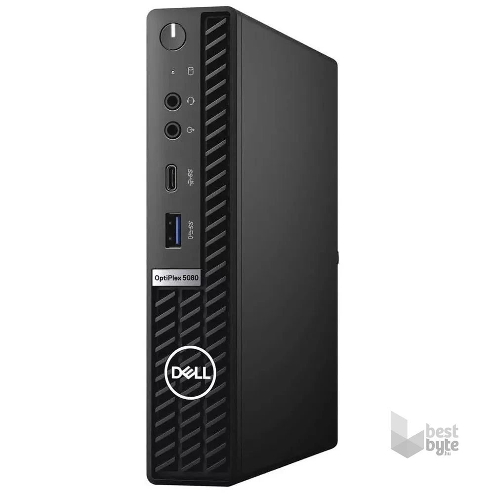 Dell Optiplex 5080 Micro/i5-10th/16GB/256GB SSD/Win Pro COA/fekete asztali számítógép (Használt A+,felújított)