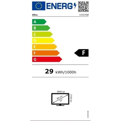 Dell 31,5" UltraSharp U3223QE UHD IPS DP/HDMI/USB/RJ45 ezüst monitor
