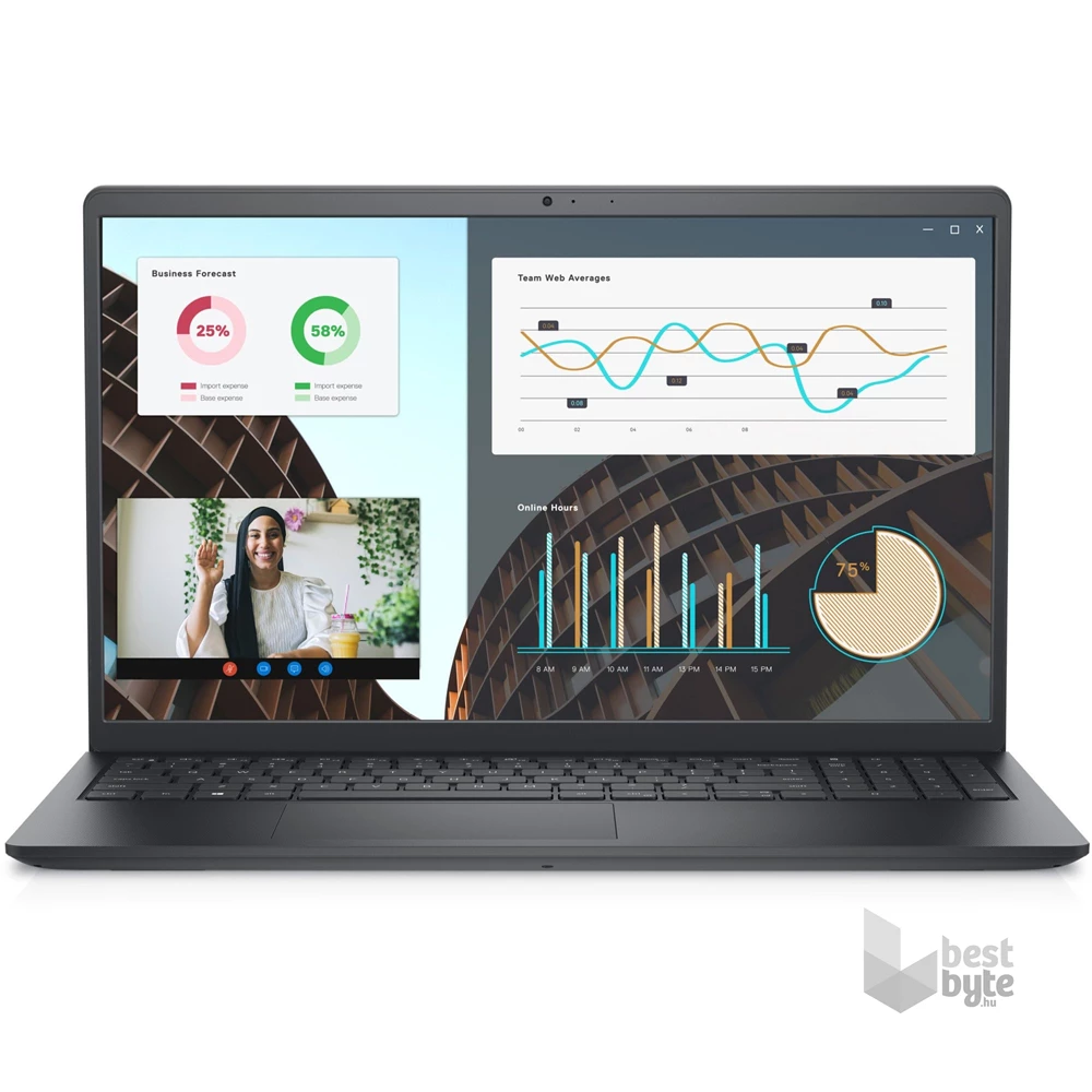 Dell Vostro 3530 laptop (15,6"FHD/Intel Core i5-1335U/Int.VGA/16GB RAM/512GB/Linux) - fekete