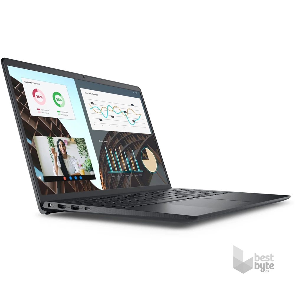 Dell Vostro 3530 laptop (15,6"FHD/Intel Core i5-1335U/Int.VGA/16GB RAM/512GB/Linux) - fekete
