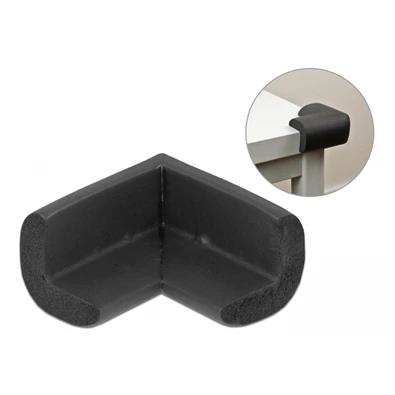 Delock 18397 56x56x22mm fekete öntapadós habszivacs sarokvédő