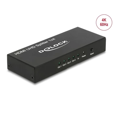 Delock 18684 HDMI UHD-es elosztó 1 x HDMI-bemenet > 4 x HDMI-kimenet 4K