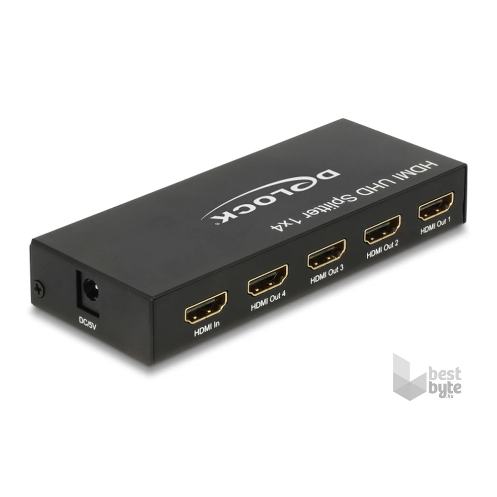 Delock 18684 HDMI UHD-es elosztó 1 x HDMI-bemenet > 4 x HDMI-kimenet 4K