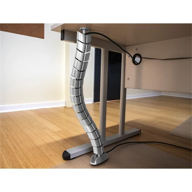 Delock 20796 740x75mm állítható magasságú ezüst asztali kábelcsatorna