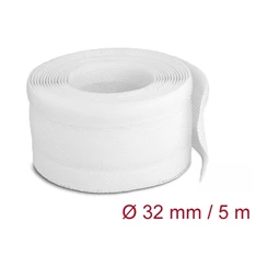 Delock 20818 5mx32mm fehér tépőzáras fonott kábelharisnya