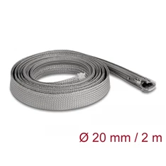 Delock 20830 2mx20mm szürke hőálló zipzáras fonott kábelharisnya