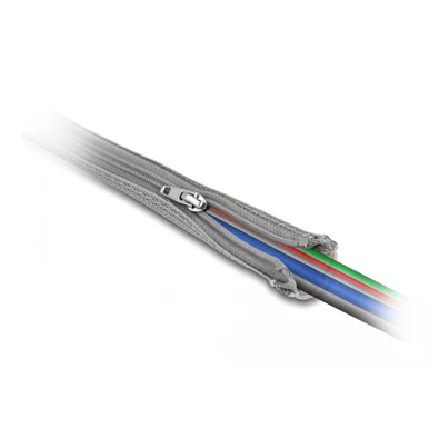 Delock 20830 2mx20mm szürke hőálló zipzáras fonott kábelharisnya