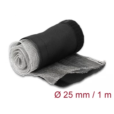 Delock 20842 hőálló EMI Shielding 1mx25mm fekete tépőzáras fonott kábelharisnya