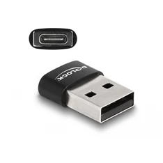 Delock 60002 USB-A 2.0 apa - USB-C anya fekete adapter