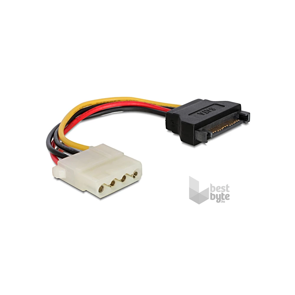 Delock 60115 15 tűs SATA (apa) – 4 tűs Molex (anya) 12 cm-es hálózati adapter