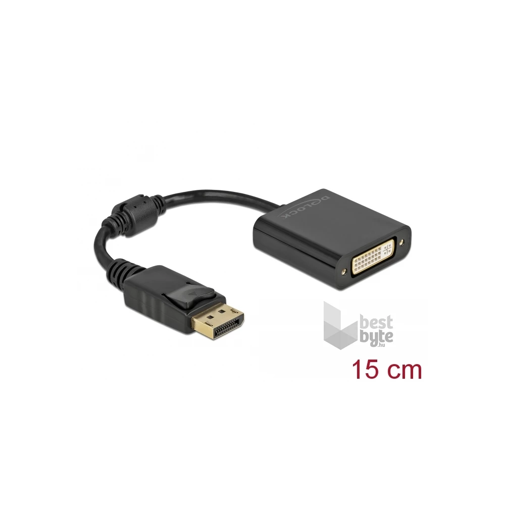 Delock 61008 DisplayPort 1.1 apa - DVI anya passzív fekete adapter