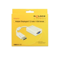 Delock 61766 fehér adapter displayport apa > VGA 15 pin anya