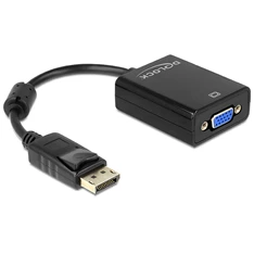 Delock 61848 fekete adapter displayport apa > VGA 15 pin anya