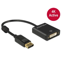 Delock 62599 Displayport 1.2 dugó > DVI hüvely 4K aktív fekete adapter