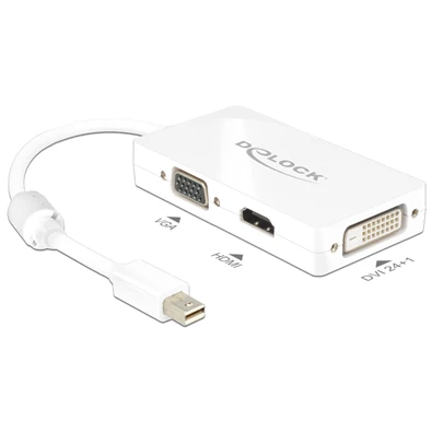 Delock 62630 passzív fehér adapter mini displayport apa > VGA / HDMI / DVI anya