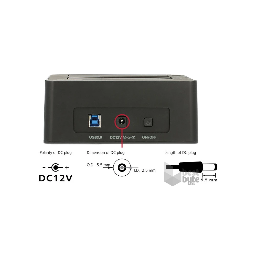 Delock 62661 USB 3.0 SATA HDD duál dokkoló állomás
