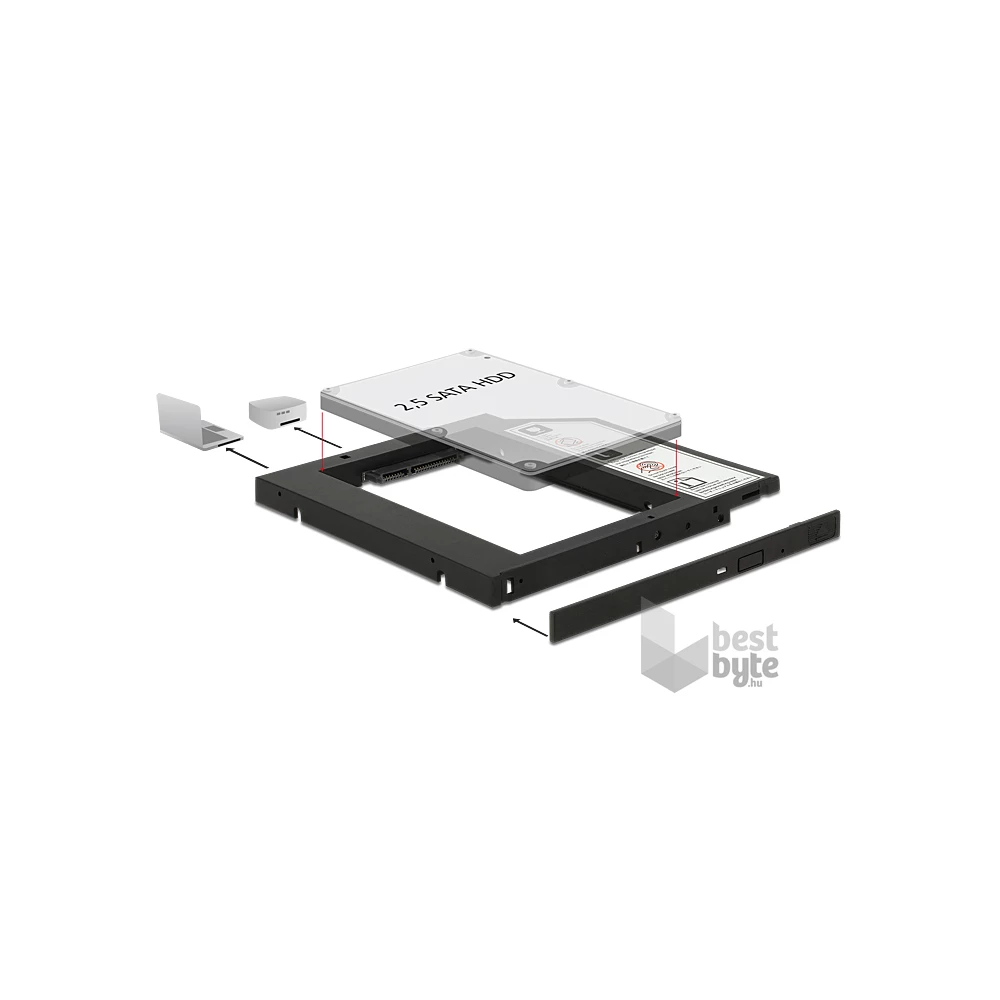 Delock 62669 Slim SATA 5.25" HDD/SSD beépítő-keret 9,5 mm