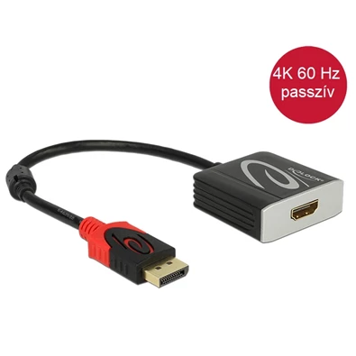 Delock 62719 Displayport 1.2 apa > HDMI-anya 4K 60 Hz passzív fekete adapter