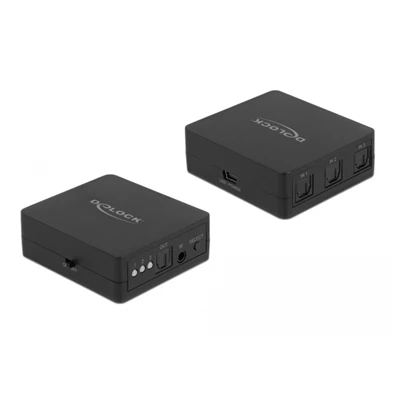 Delock 63395 S/PDIF TOSLINK 3 bemenet/1 kimenet távírányítható switch