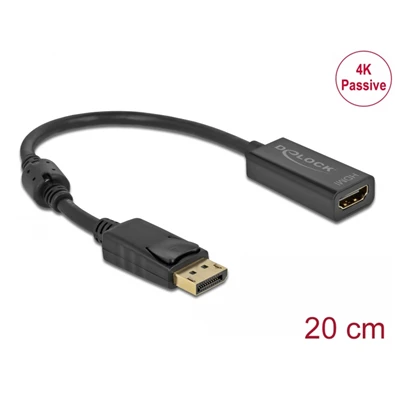 Delock 63559 DisplayPort 1.2 apa - HDMI 4K anya passzív fekete adapter