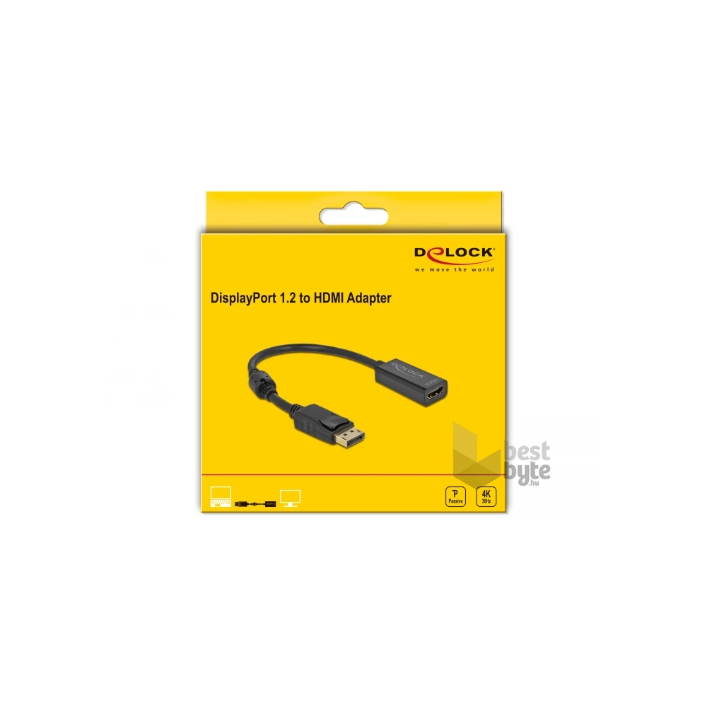 Delock 63559 DisplayPort 1.2 apa - HDMI 4K anya passzív fekete adapter