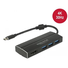 Delock 63931 3xUSB 3.1 Gen 1 A/HDMI (DP Alt Mode) 4K 30 Hz USB Type-C HUB