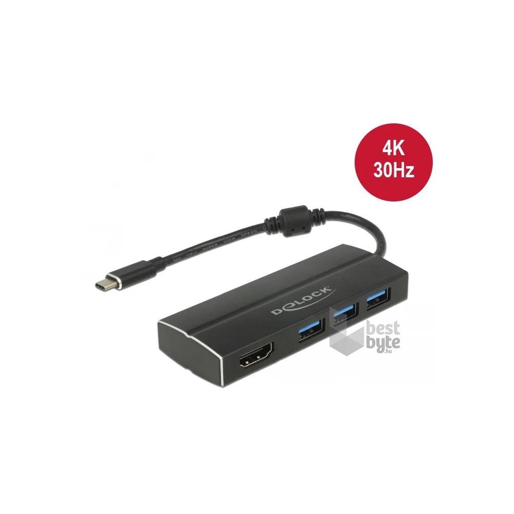 Delock 63931 3xUSB 3.1 Gen 1 A/HDMI (DP Alt Mode) 4K 30 Hz USB Type-C HUB