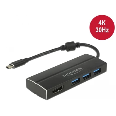 Delock 63931 3xUSB 3.1 Gen 1 A/HDMI (DP Alt Mode) 4K 30 Hz USB Type-C HUB