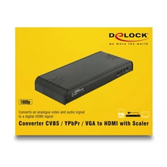 Delock 63963 CVBS / YPbPr / VGA > HDMI átalakító skálázóval