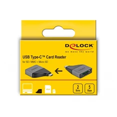 Delock 64117 SD/MMC/Micro SD memóriakártyákhoz USB Type-C kártyaolvasó