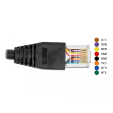Delock 64161 2m FTDI chipszet USB-A 2.0 apa - RS-232 RJ45 apa soros kapcsolati kábel