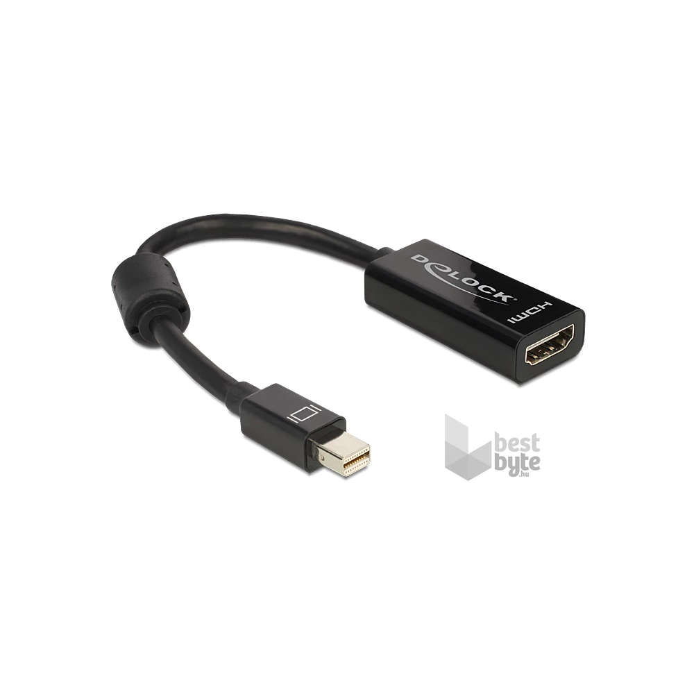 Delock 65099 fekete adapter mini displayport apa > HDMI pin anya