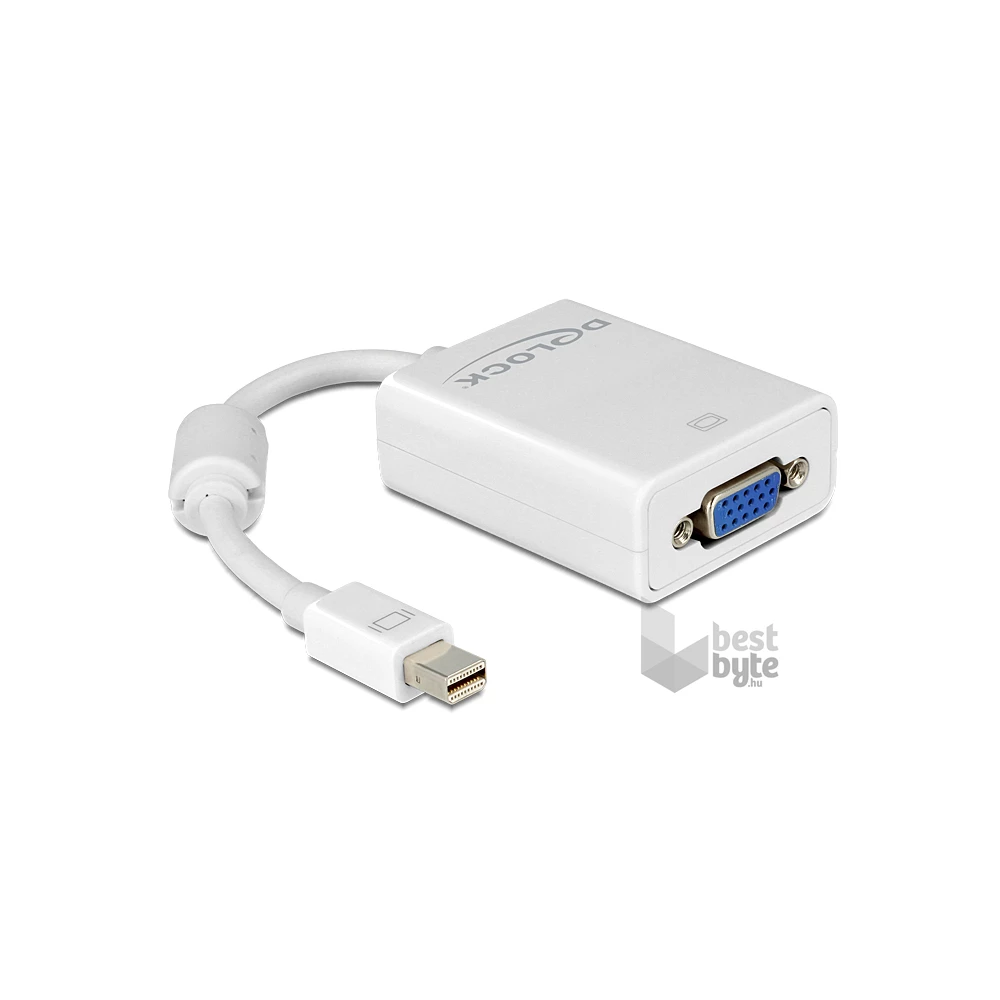 Delock 65130 fehér adapter mini displayport apa > VGA 15 pin anya