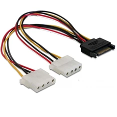 Delock 65159 15 tűs SATA (apa) – 2 db 4 tűs Molex (anya) 20 cm hálózati kábel