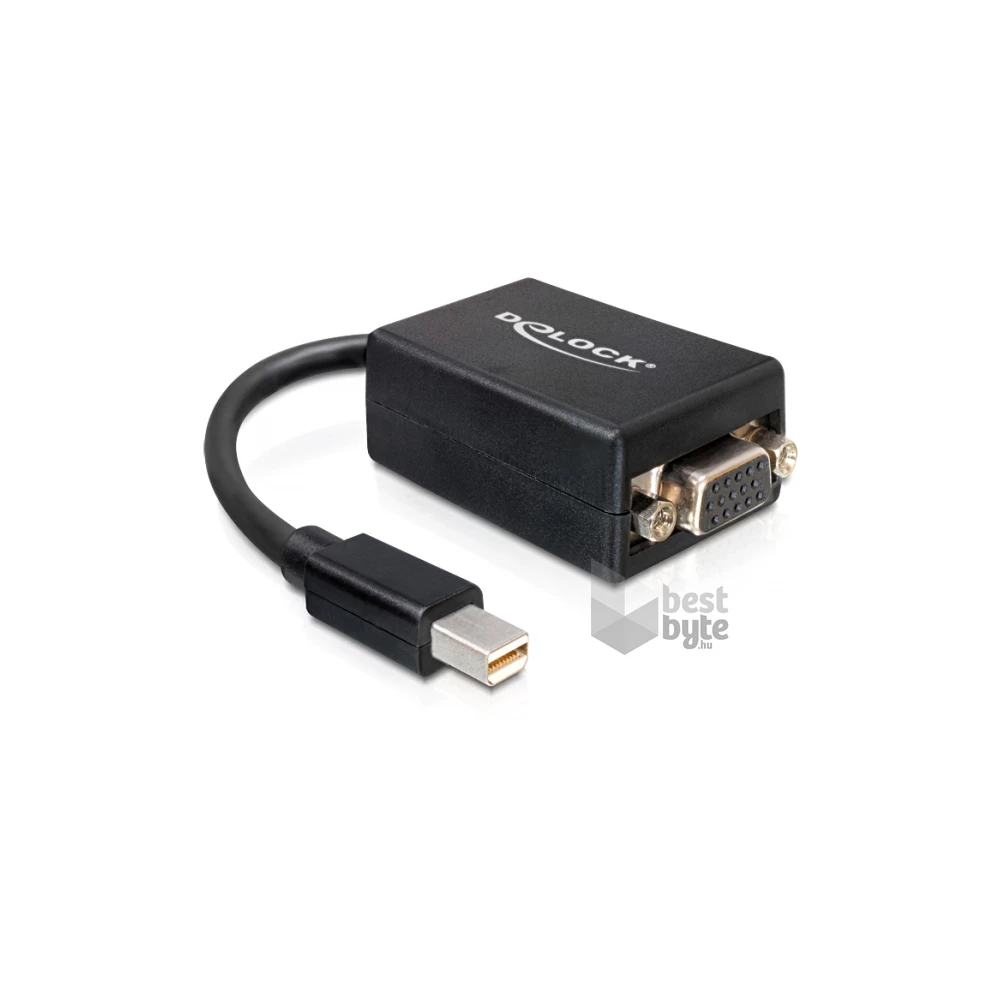 Delock 65256 fekete adapter mini displayport apa > VGA 15 pin anya