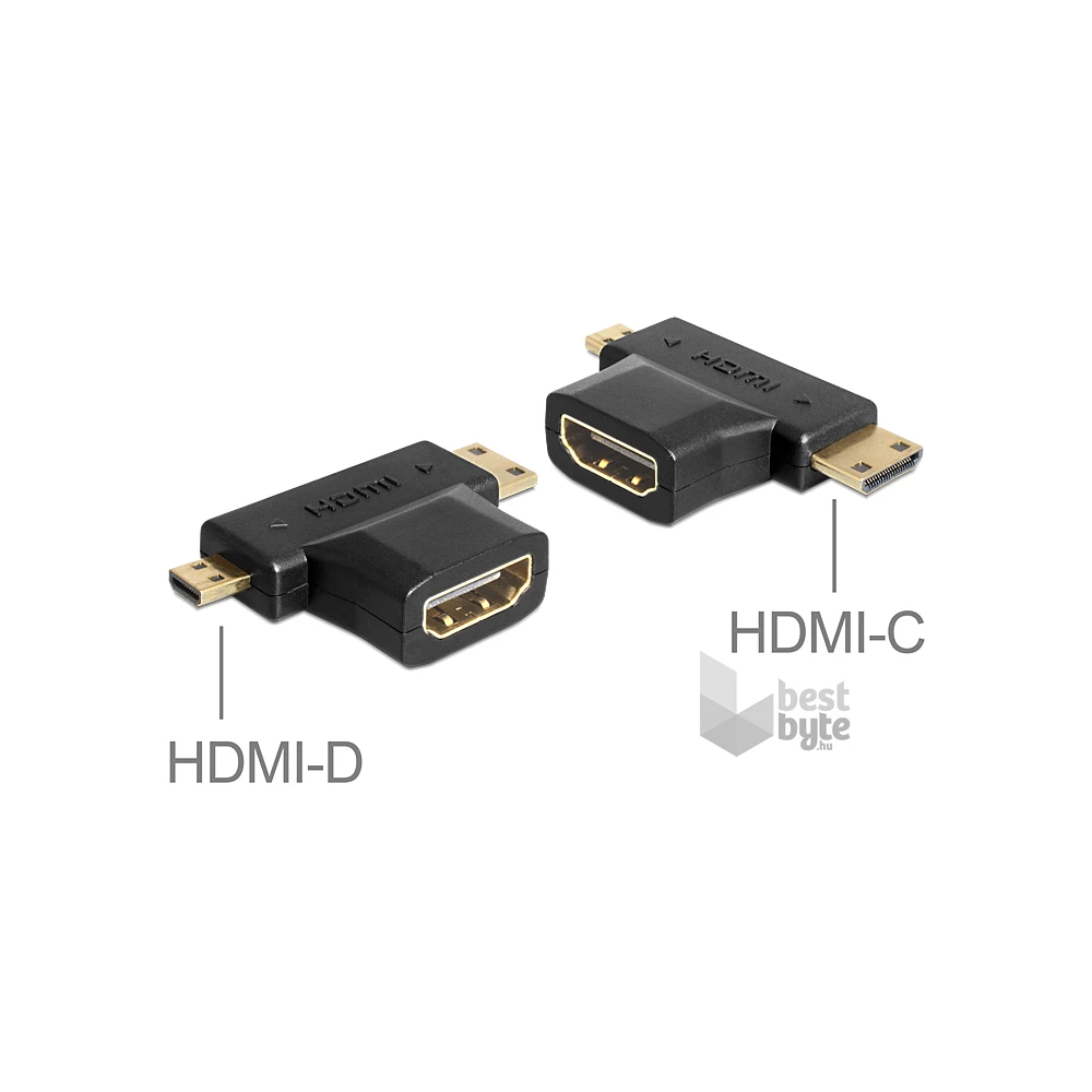 Delock 65446 HDMI-A anya > HDMI-C + HDMI-D apa adapter