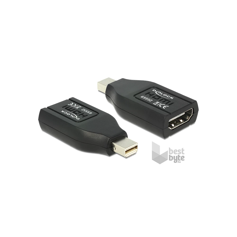 Delock 65552 fekete adapter mini displayport apa > HDMI anya