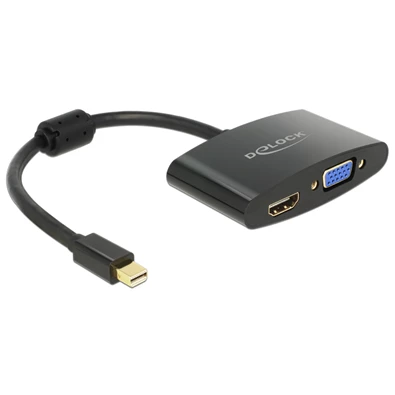 Delock 65553 fekete adapter mini displayport apa > HDMI /VGA anya