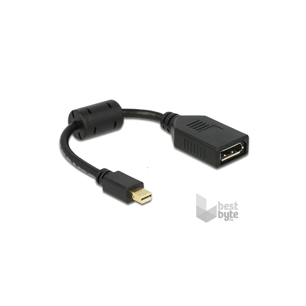 Delock 65554 mini Displayport apa > Displayport anya fekete adapter