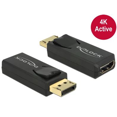 Delock 65573 Displayport 1.2 dugó > HDMI hüvely 4K aktív fekete adapter